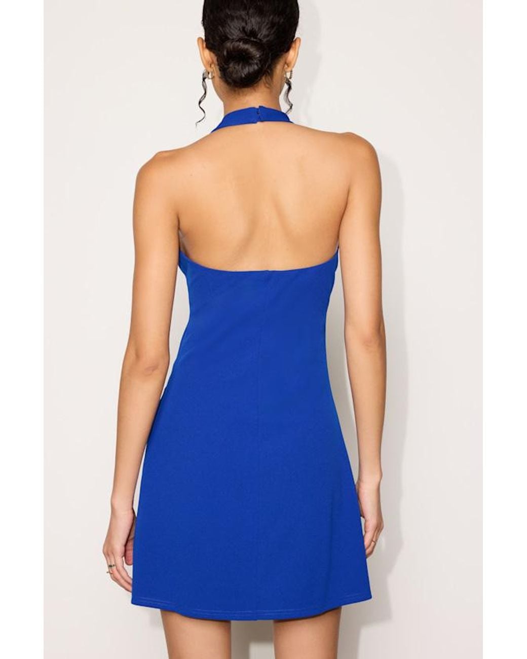 Lulus Blue Brinley Halter Mini Dress