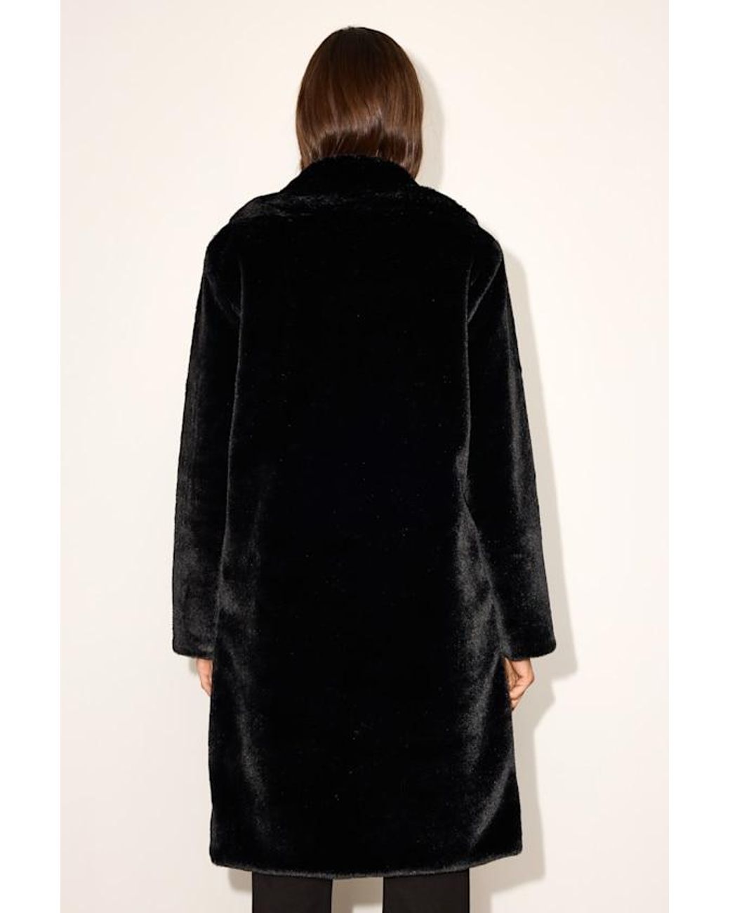 Lulus Black Tamron Faux Fur Longline Coat