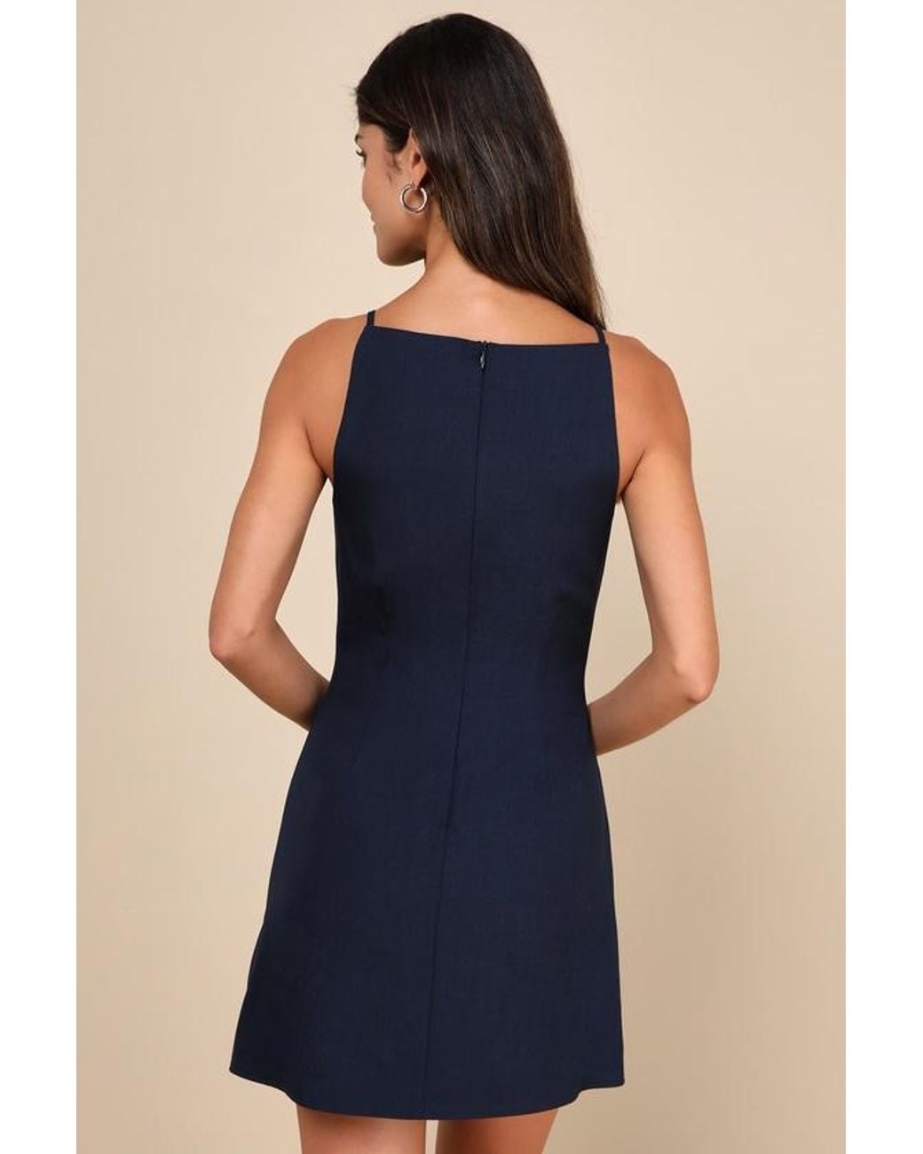 Lulus Blue Chic Ease Sleeveless Mini Dress