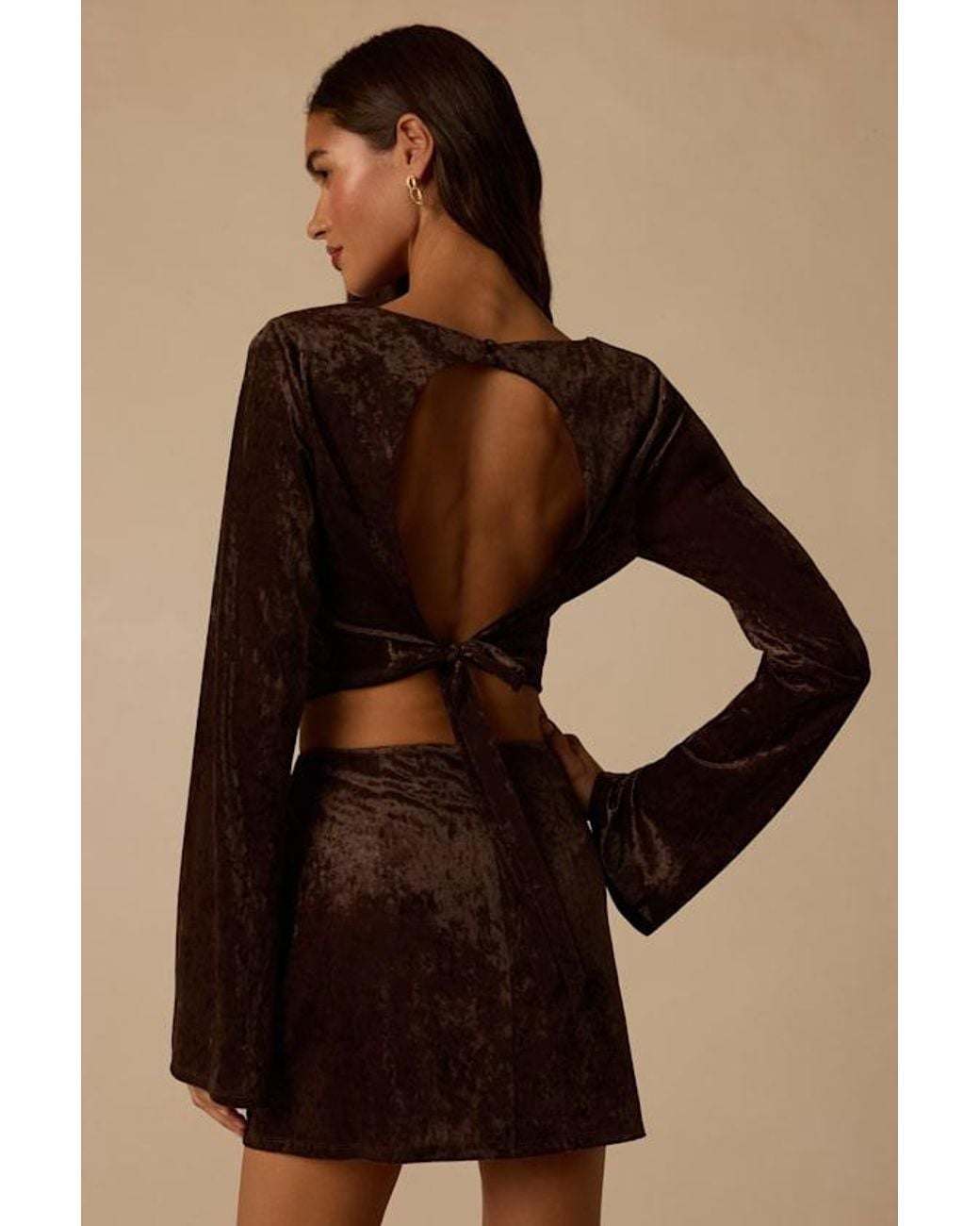 Lulus Brown Talaria Velvet High-Rise Mini Skirt