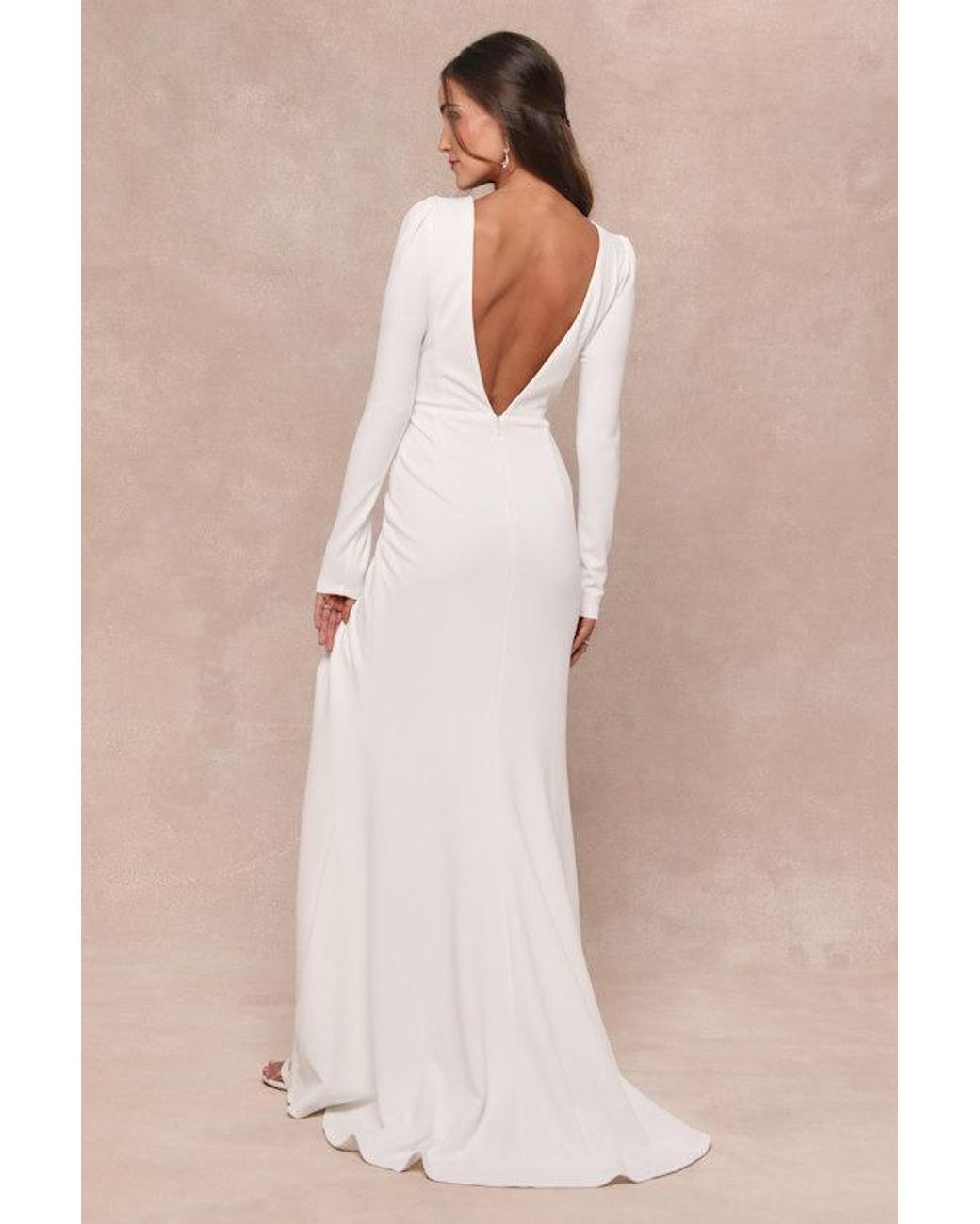 Lulus Natural Stunning Romance Long Sleeve Mermaid Maxi Dress