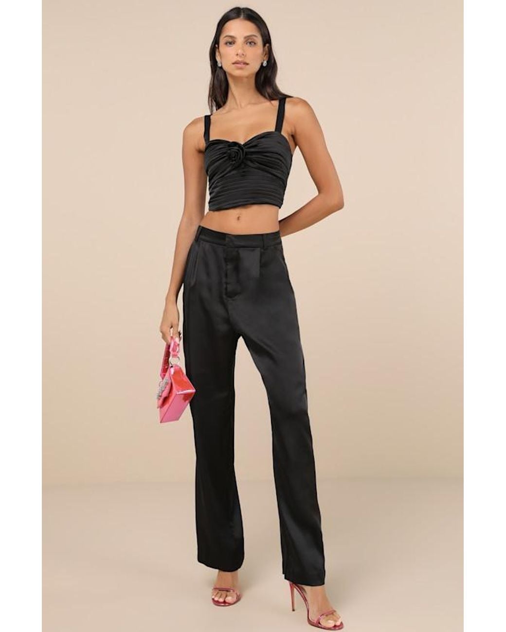 Lulus Natural Flawless Behavior High-Rise Straight Leg Pants