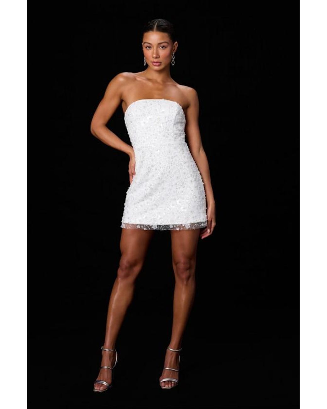Lulus Black Grecia Sequin Strapless Mini Dress