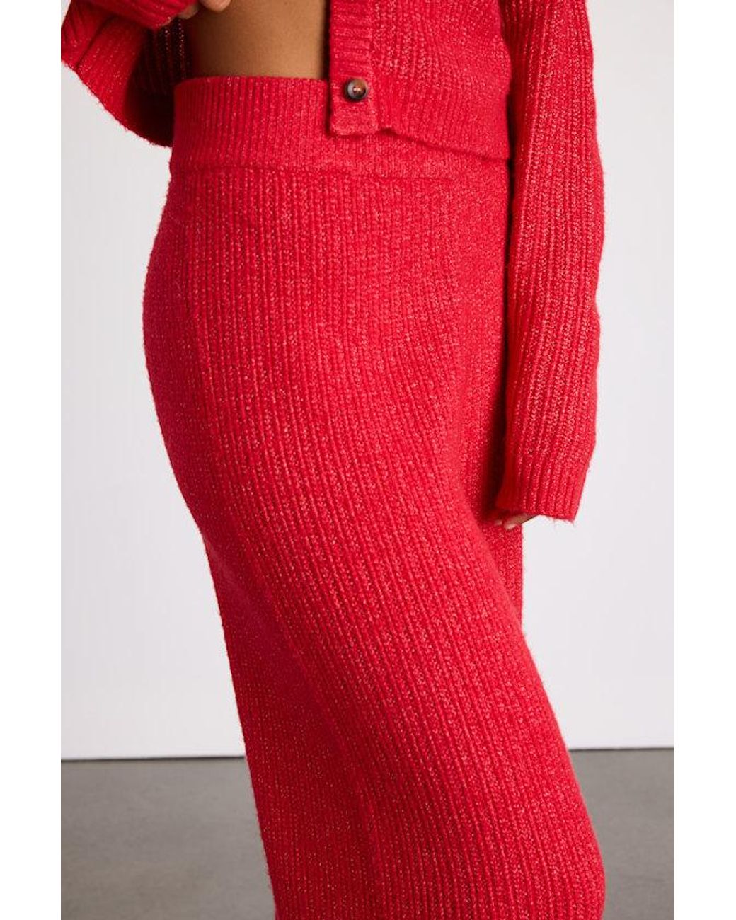 Lulus Red Carvalho Ribbed Knit Sweater Pants