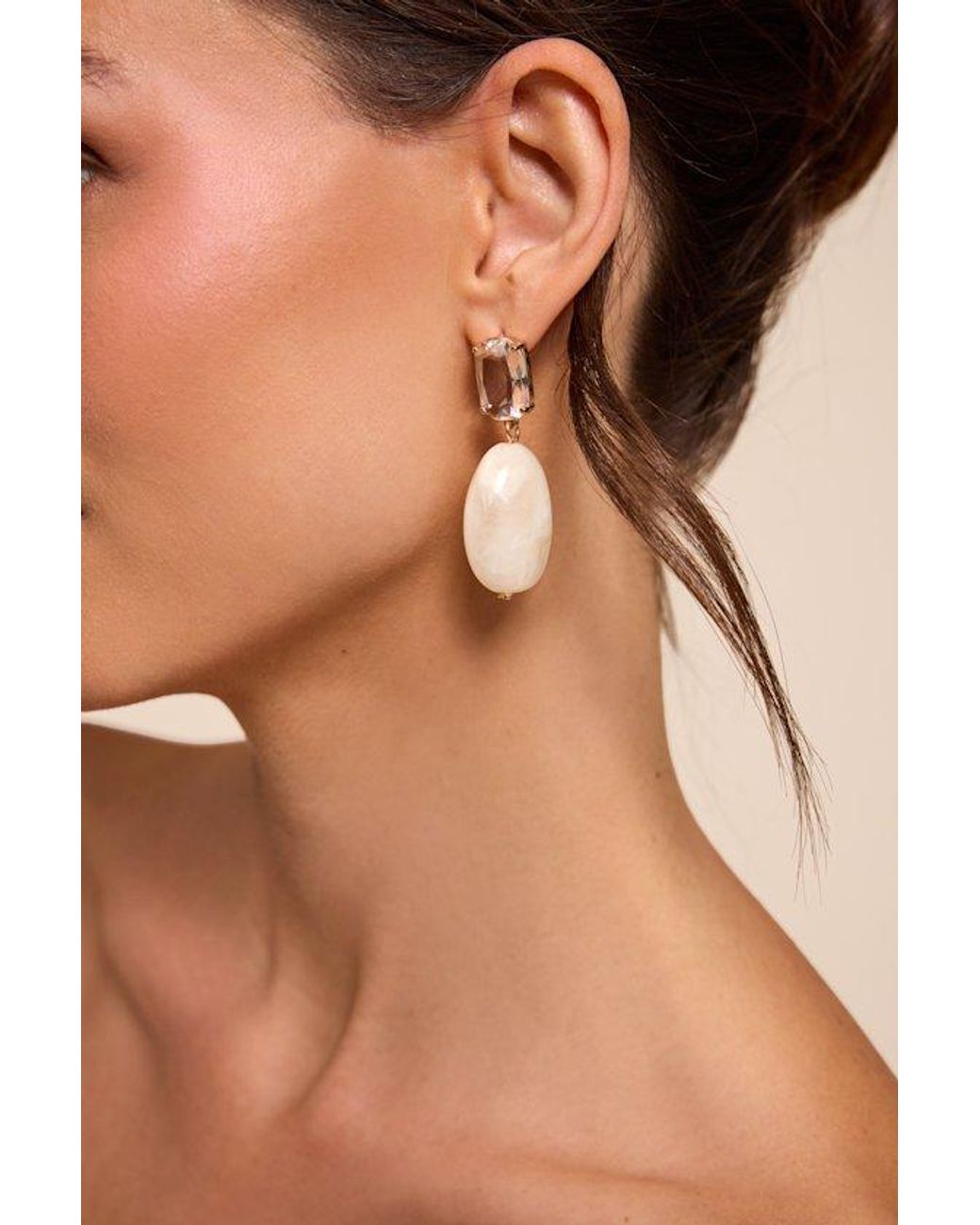 Lulus Black Rylie Stone Drop Earrings