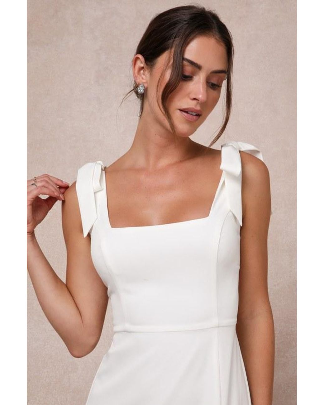 Lulus Natural Your Sweetie Tie-Strap Column Maxi Dress