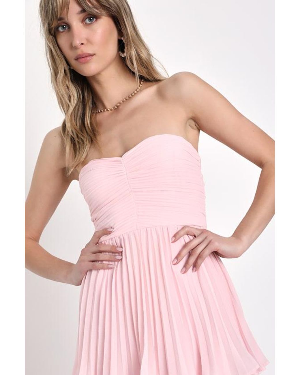 knee length dresses for ladies Rosemary Strapless Tiered Maxi Dress - Pink | Occasion Dress in Sizes  XXS6X