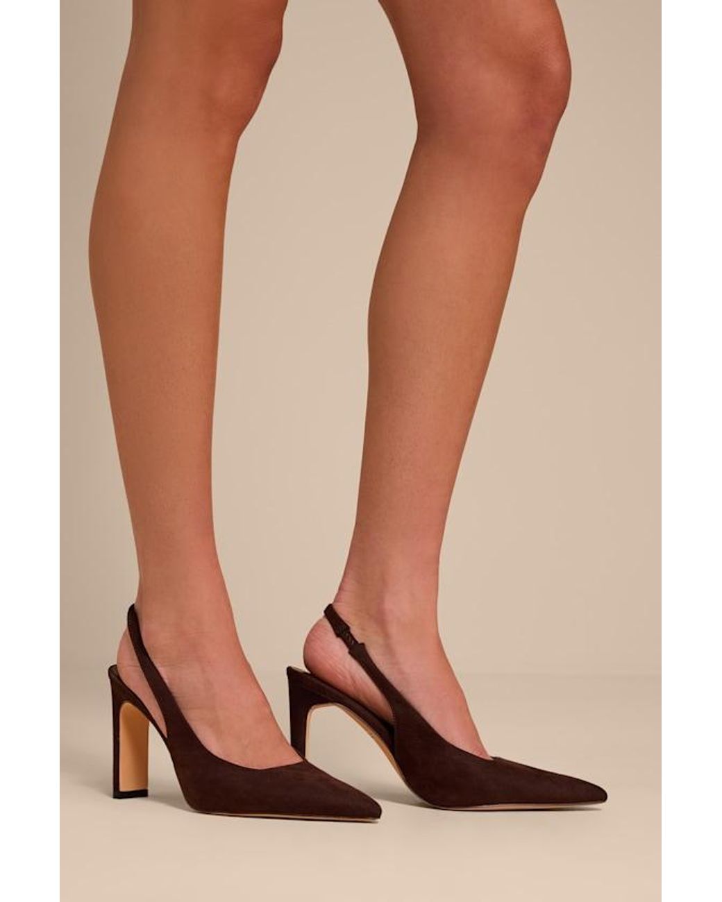 Lulus Natural Honorata Pointed-Toe Slingback Pumps