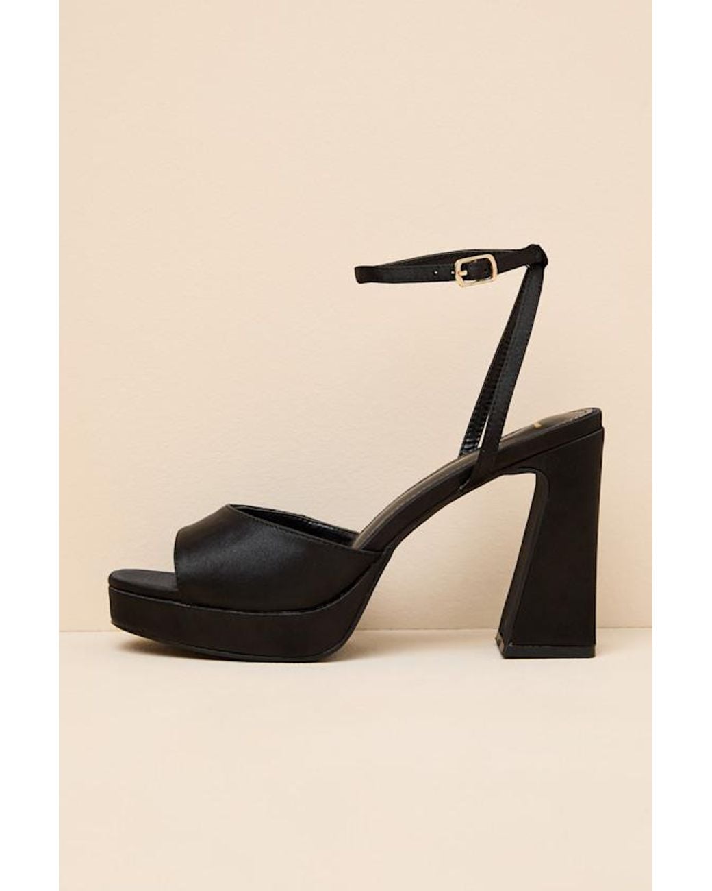 Lulus Brown Krissy Satin Ankle Strap Platform Sandals