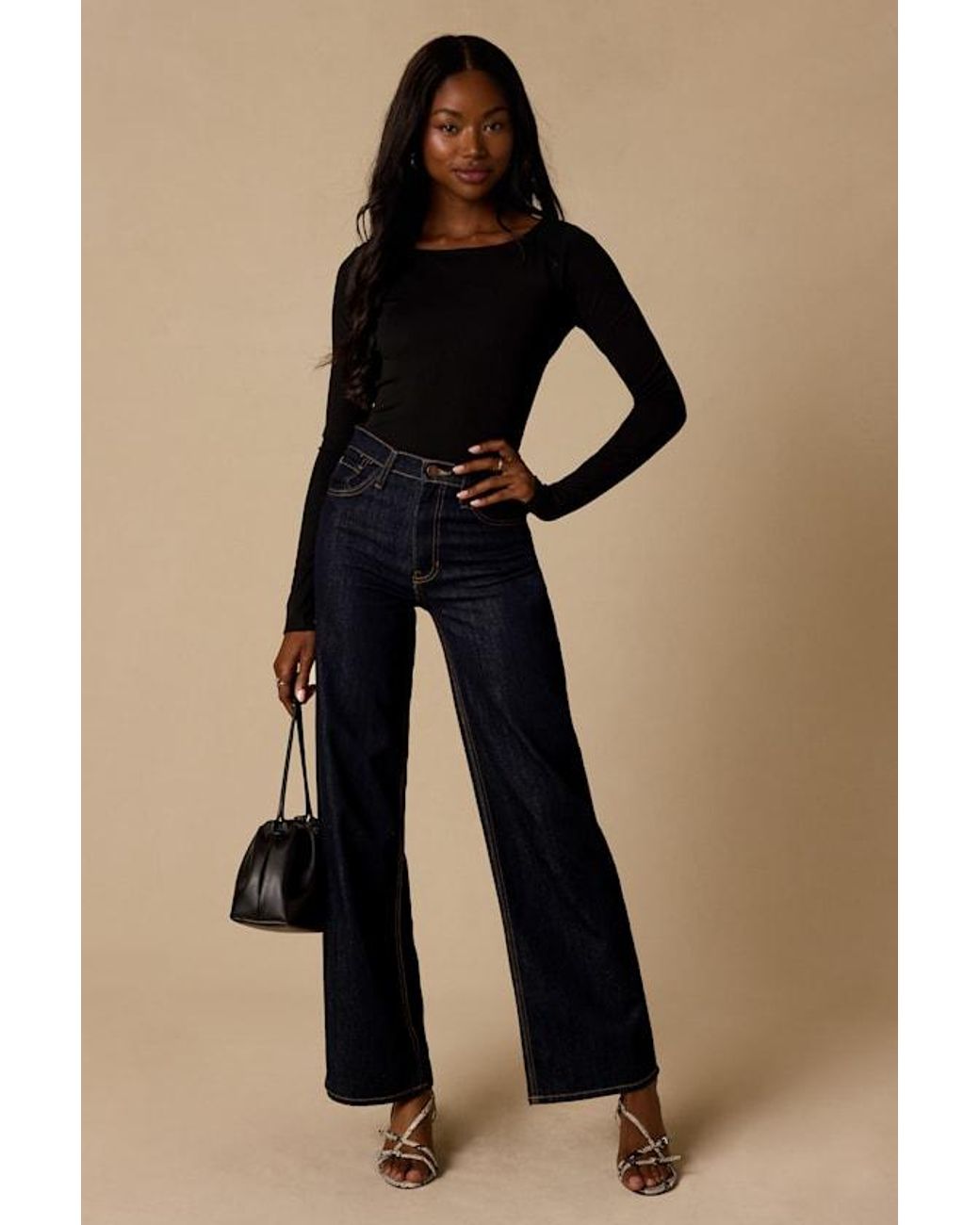 Lulus Black Lusa Jersey Knit Lace-Up Bodysuit