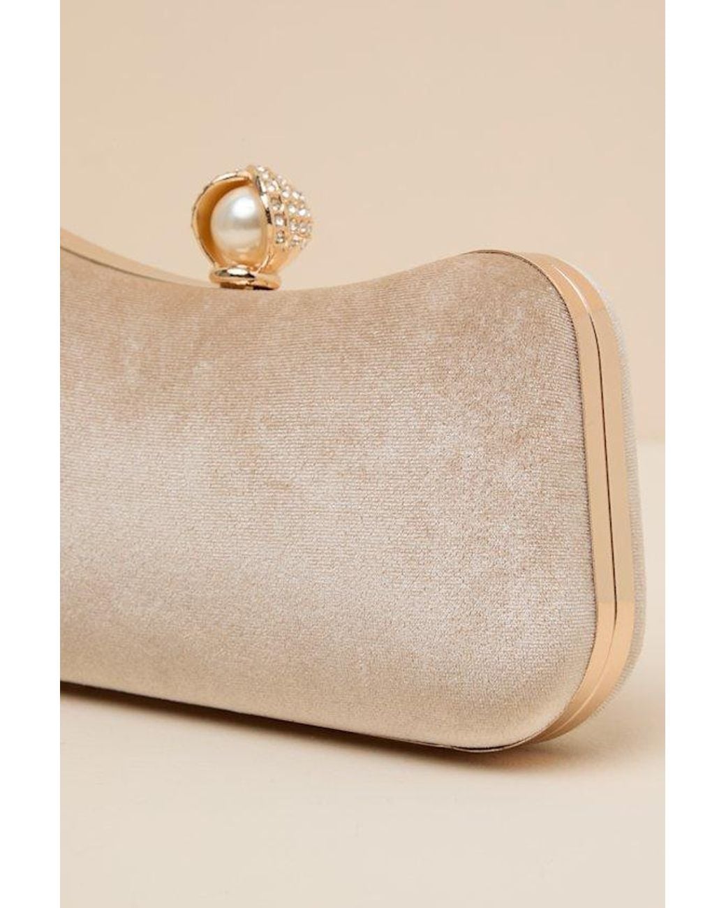 Lulus Natural Date Night Velvet Clutch