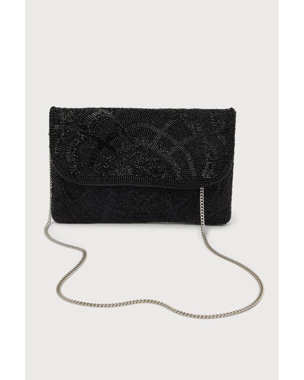 Lulus Blue Chic Option Beaded Clutch