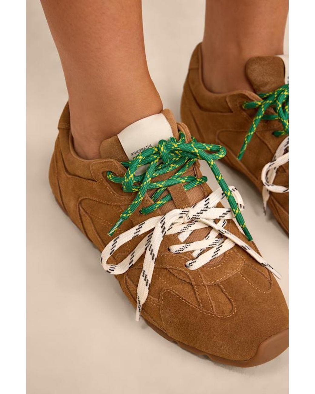 Steve Madden Brown Aziel Camel Suede Leather Lace-Up Sneakers