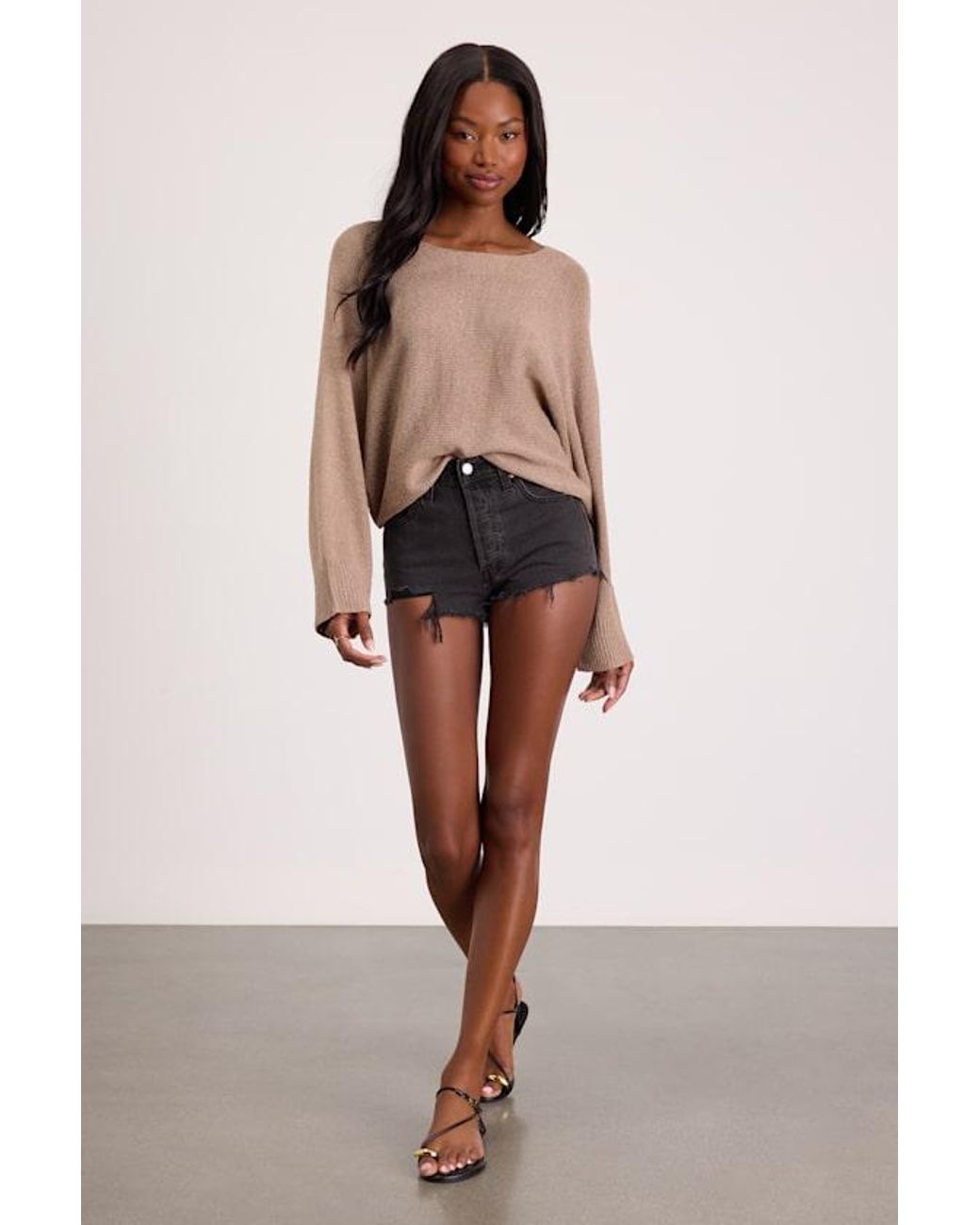 Lulus Natural Jaylin Boat Neck Pullover Sweater