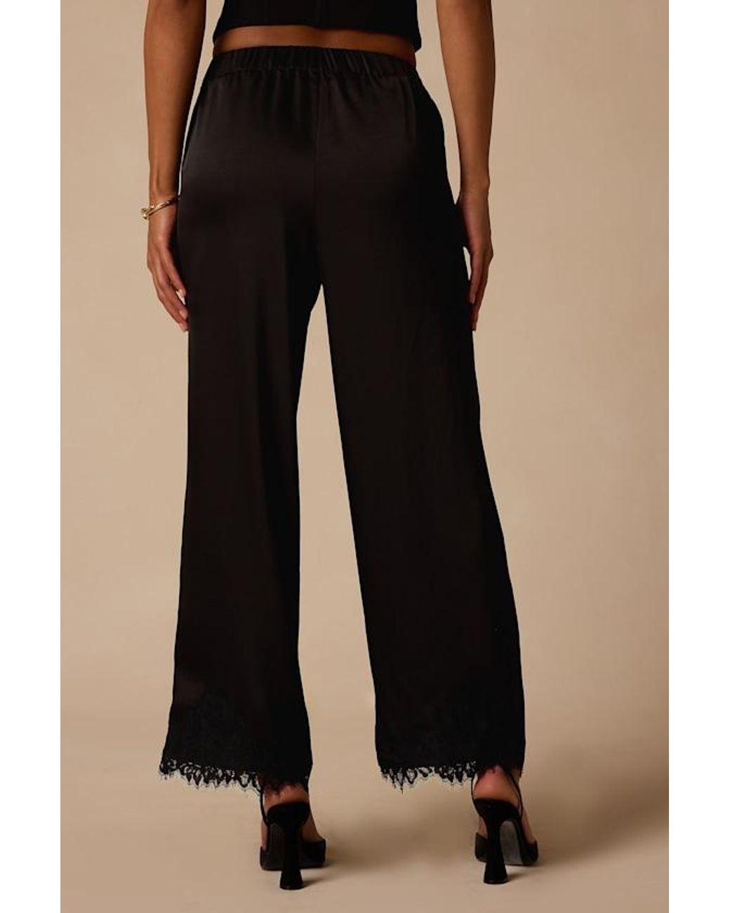 Lulus Black Owen Lace Satin Pants
