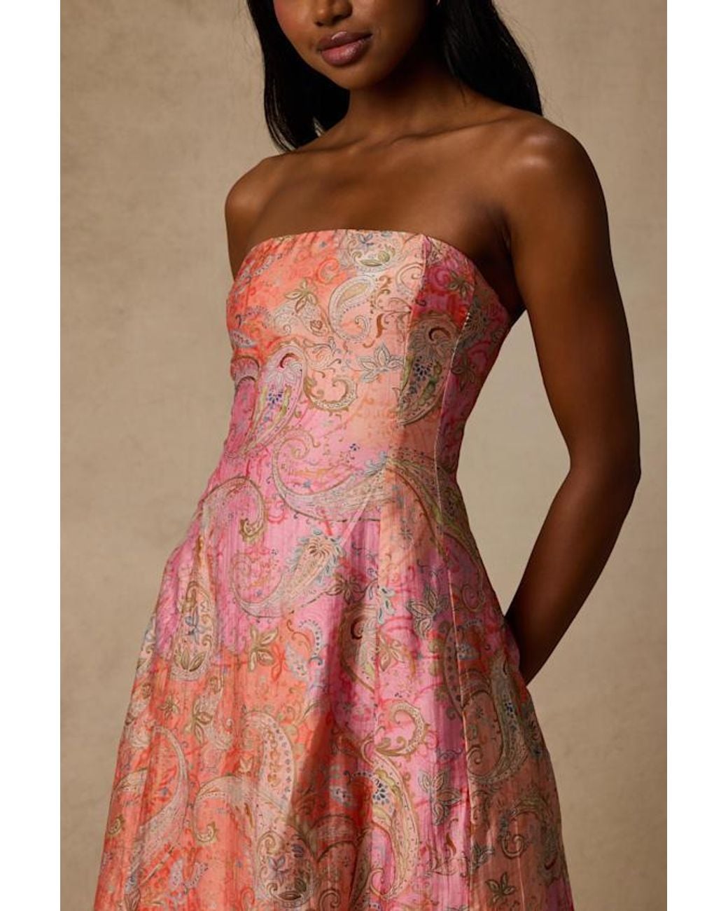 Lulus Pink Lexis Multi Boho Print Lace-Up Midi Dress