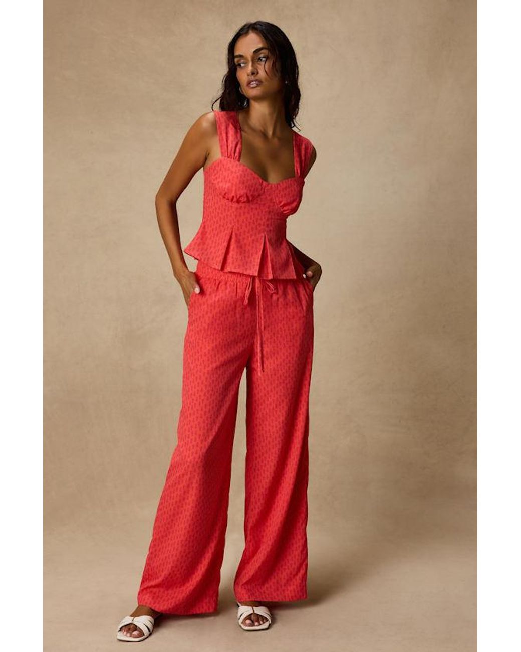 Lulus Red Marion Floral Wide-Leg Pants