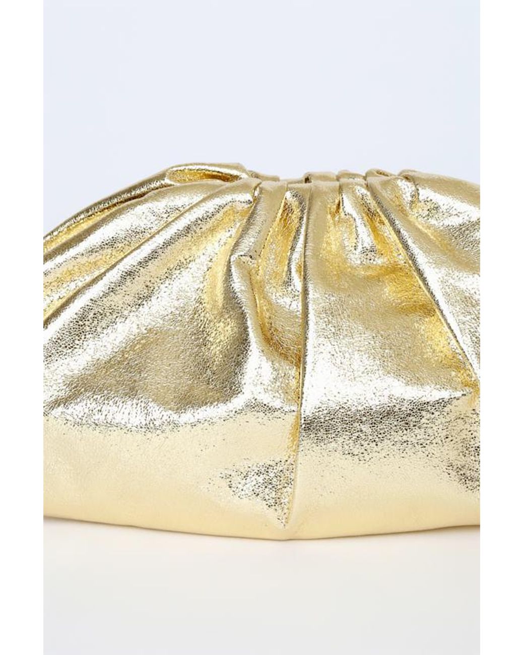 Lulus Black Get Your Trend On Metallic Ruched Clutch