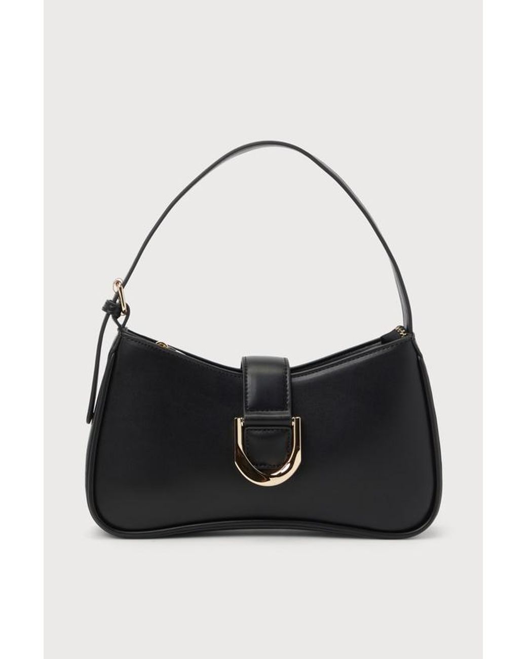 Lulus White Oh-So Chic Buckle Shoulder Bag