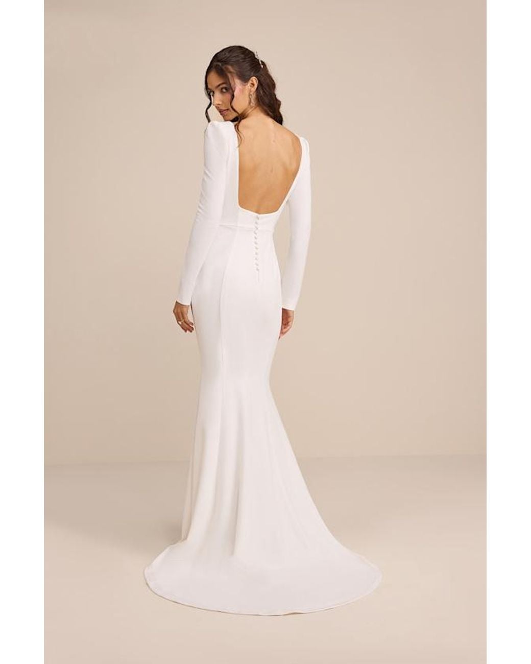 Lulus Natural Jilla Backless Long Sleeve Maxi Dress