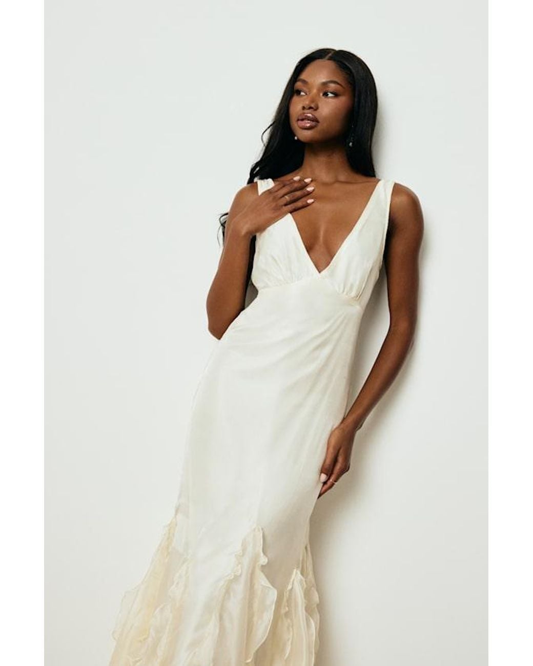 Lulus White Deluca Sleeveless Ruffled Maxi Dress