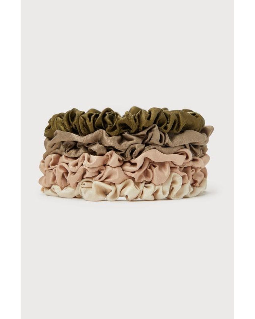 Kitsch Natural Tress Tamer Taupe Multi Petite 6-Piece Satin Scrunchie Set