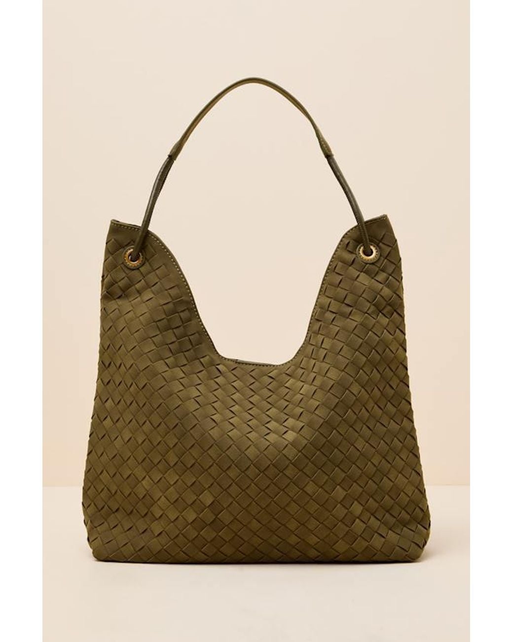 Lulus Green Alba Woven Tote Bag