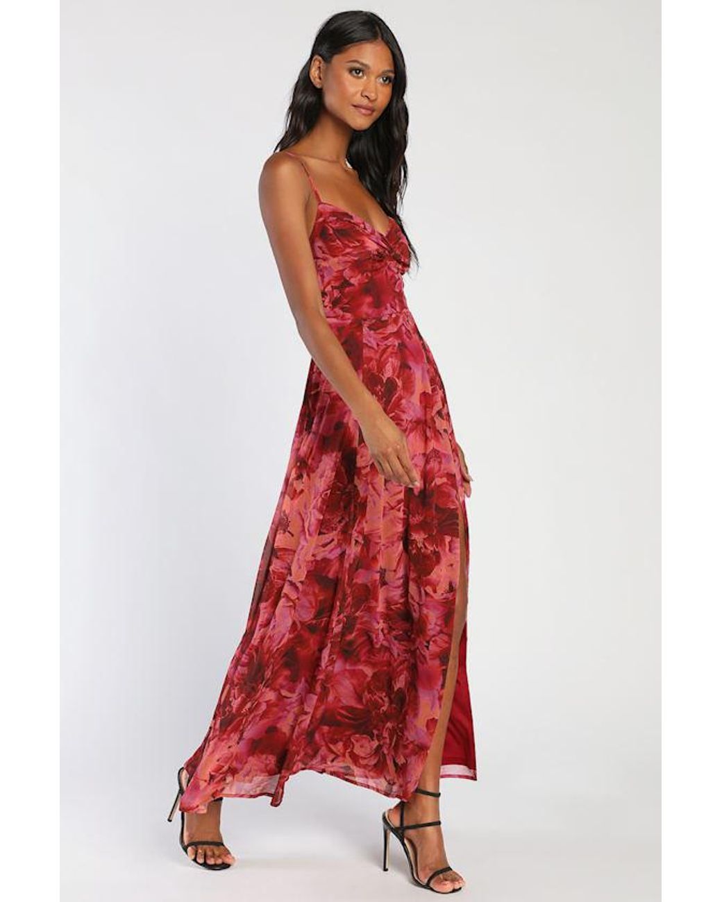 strapless open back dress Autumn Reverie Floral High-Low Dress Curves – Impressions Online Boutique main image 0