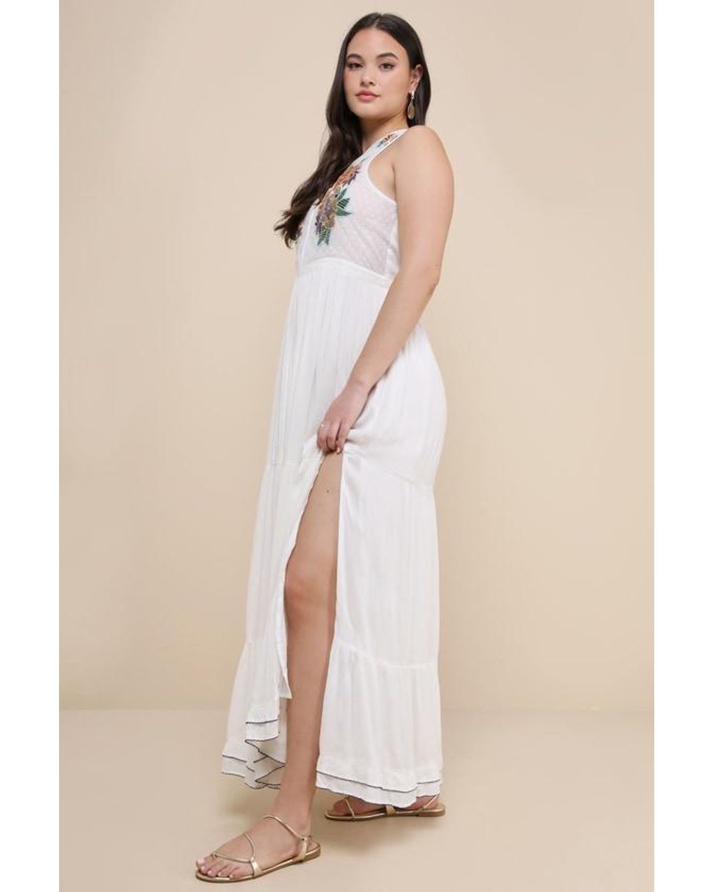 Lulus White Tickets To Paradise Embroidered Maxi Dress