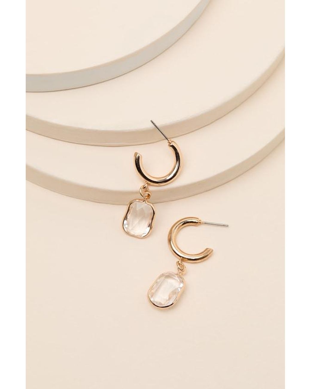 Lulus Natural Rasha Charm Hoop Earrings