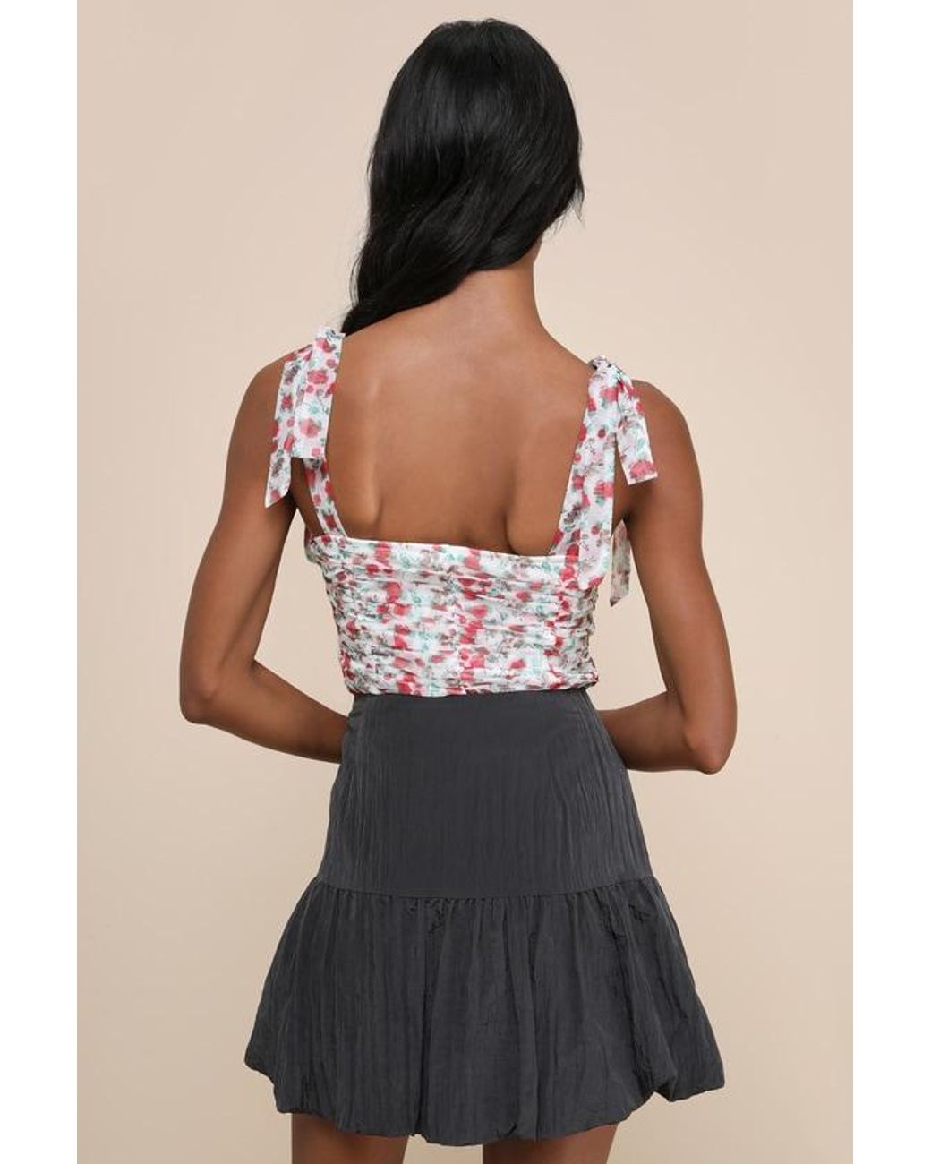 Lulus Black Aesthetic Mentality Bubble-Hem Mini Skirt