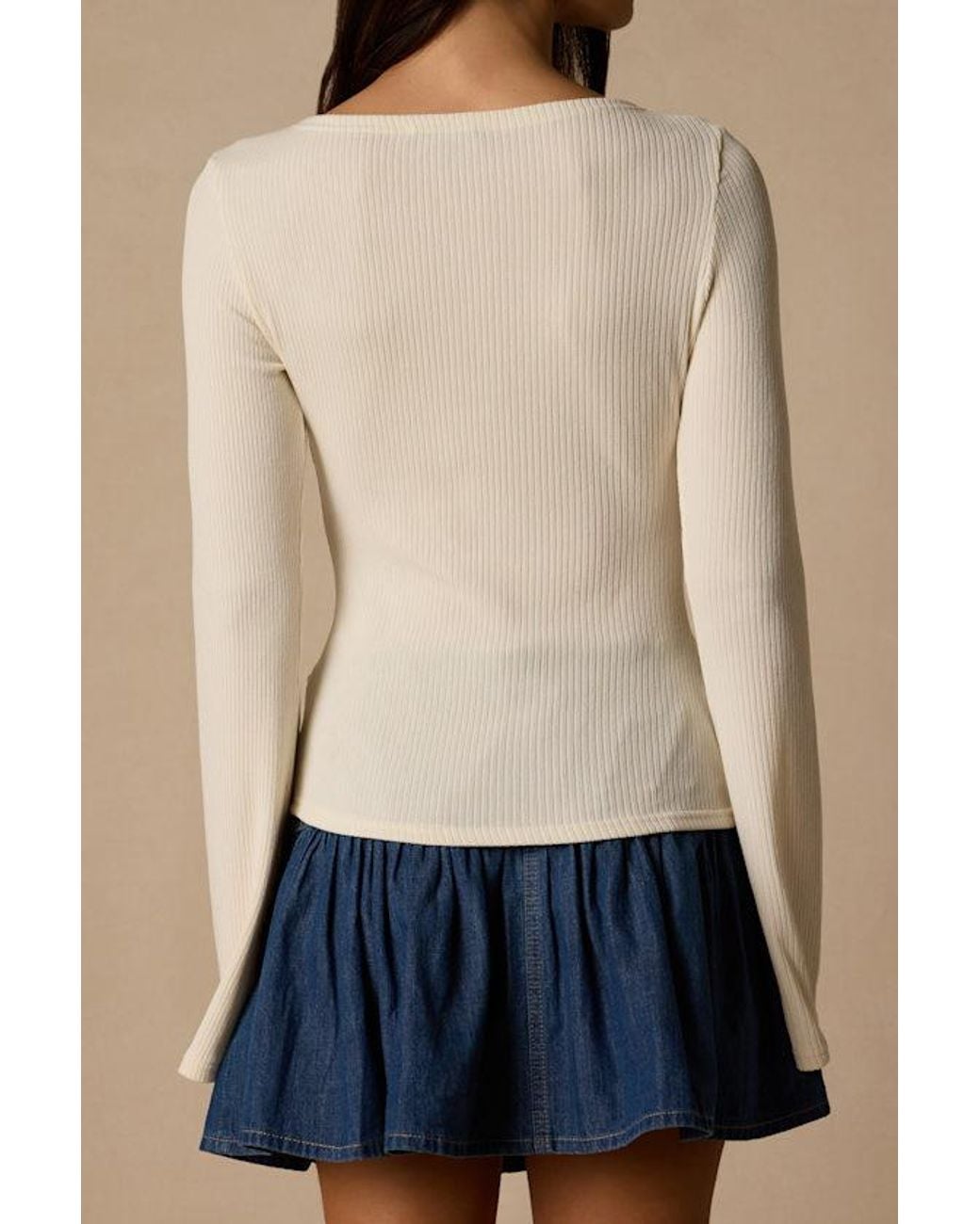 Lulus Blue Maelis Ribbed Knit Long Sleeve Boat Neck Top