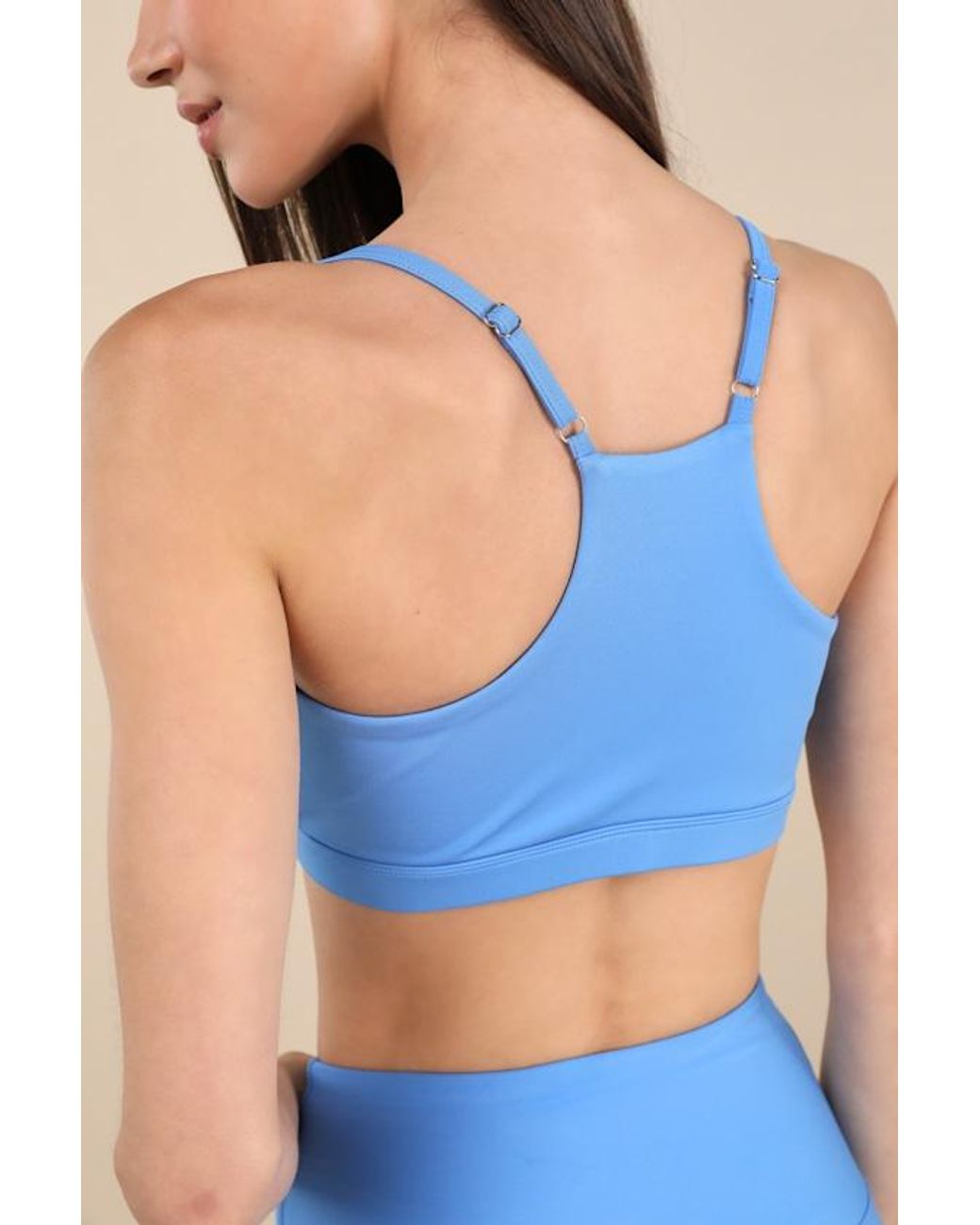 Year Of Ours Blue Cindy Lace-Up Racerback Sports Bra