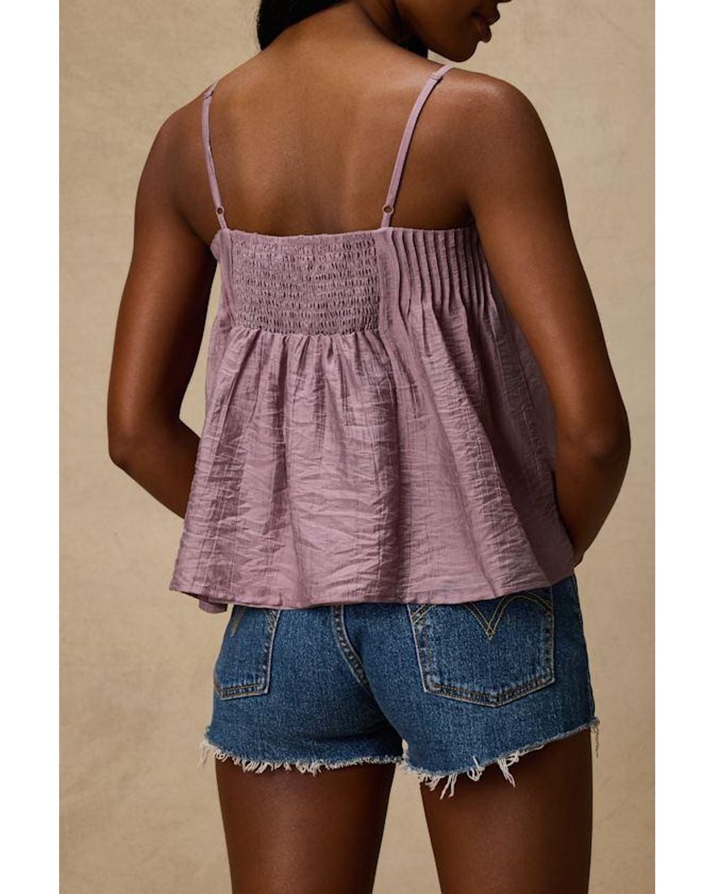 Lulus Purple Lecky Pleated Babydoll Tank Top
