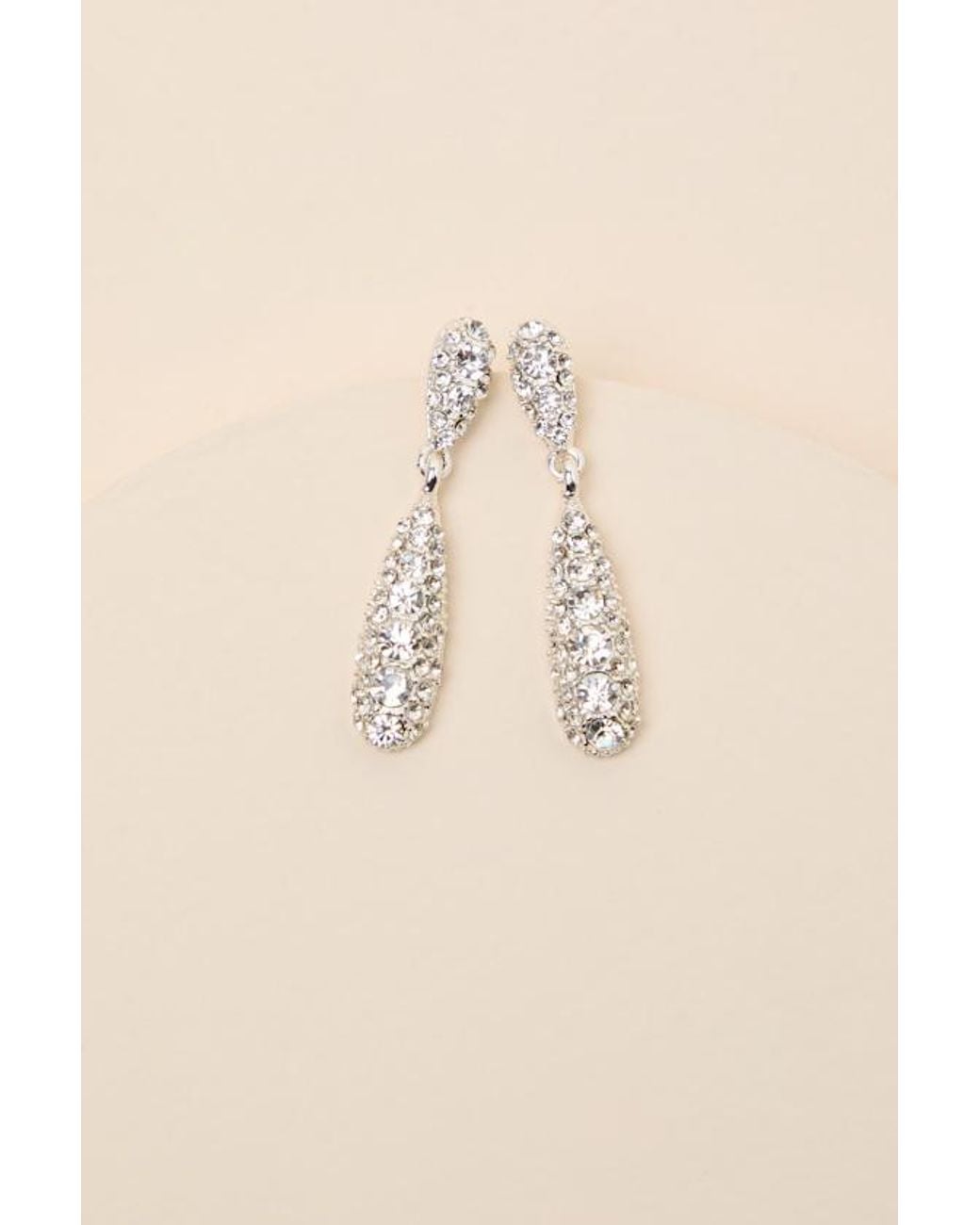 Lulus Blue Jessa Rhinestone Earrings