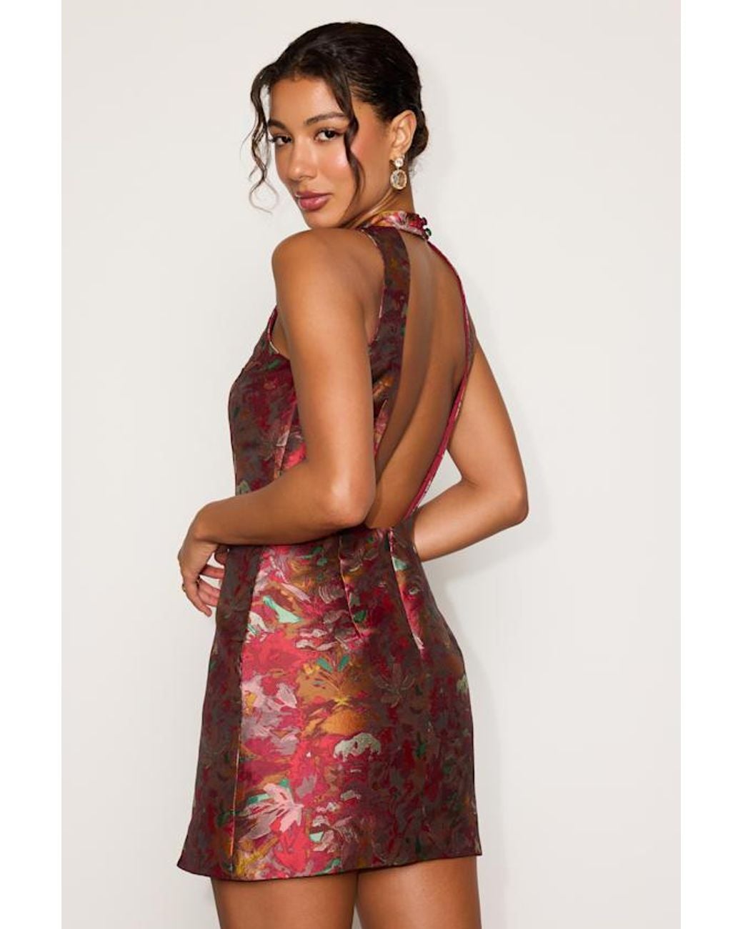 Lulus Red Brigitte Jacquard Mini Dress