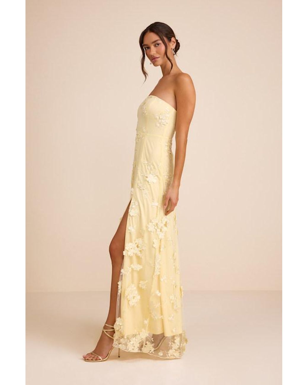 Lulus Natural Rare Presence 3D Floral Embroidered Maxi Dress
