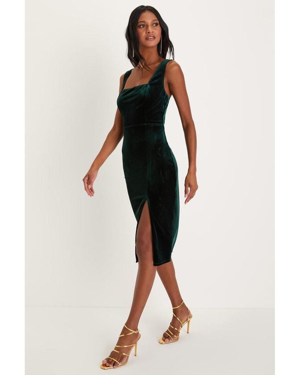 Lulus Black Baby, You'Re The One Velvet Sleeveless Midi Dress