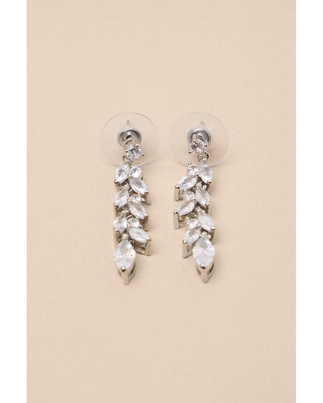 Lulus Black Bristol Rhinestone Leaf Drop Earrings