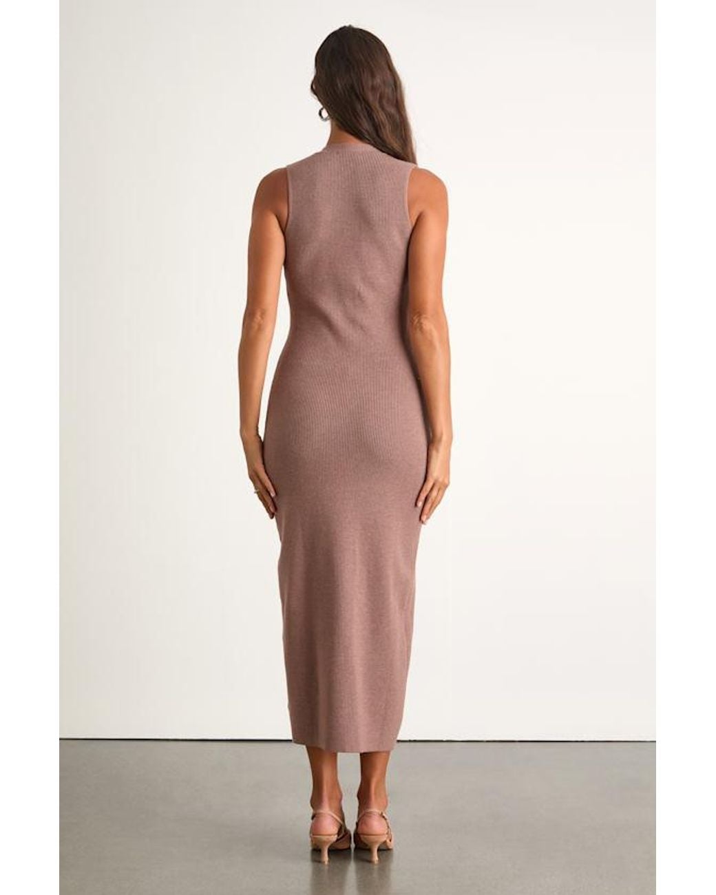 Lulus Brown Emelyne Ribbed Button-Front Sweater Midi Dress