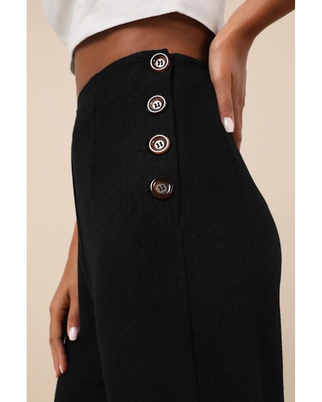 Lulus Natural Noteworthy Wide-Leg Pants