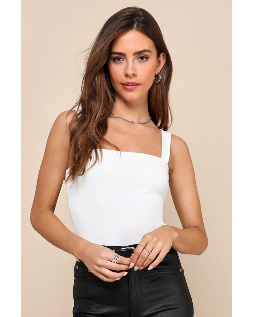 Lulus Basics White Symbolize Sleeveless Bodysuit