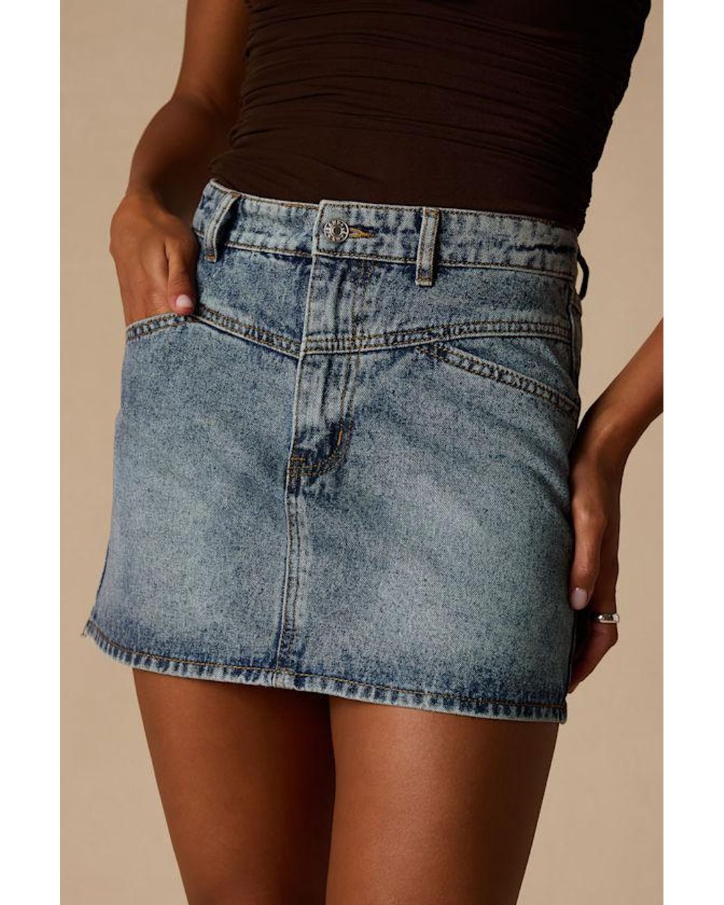 Lulus Blue Alaire Medium Wash Denim High-Rise Mini Skirt