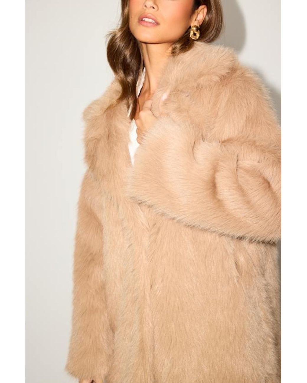 Lulus Brown Endora Faux Fur Longline Coat