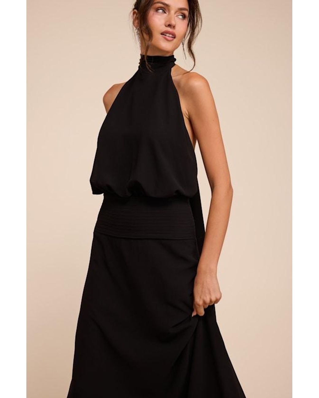 Lulus Black Kenzie Backless Maxi Dress