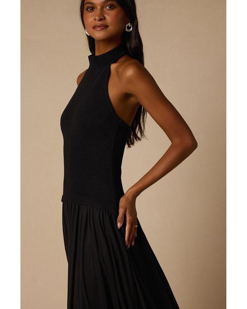Lulus Natural Drusilla Drop Waist Midi Dress