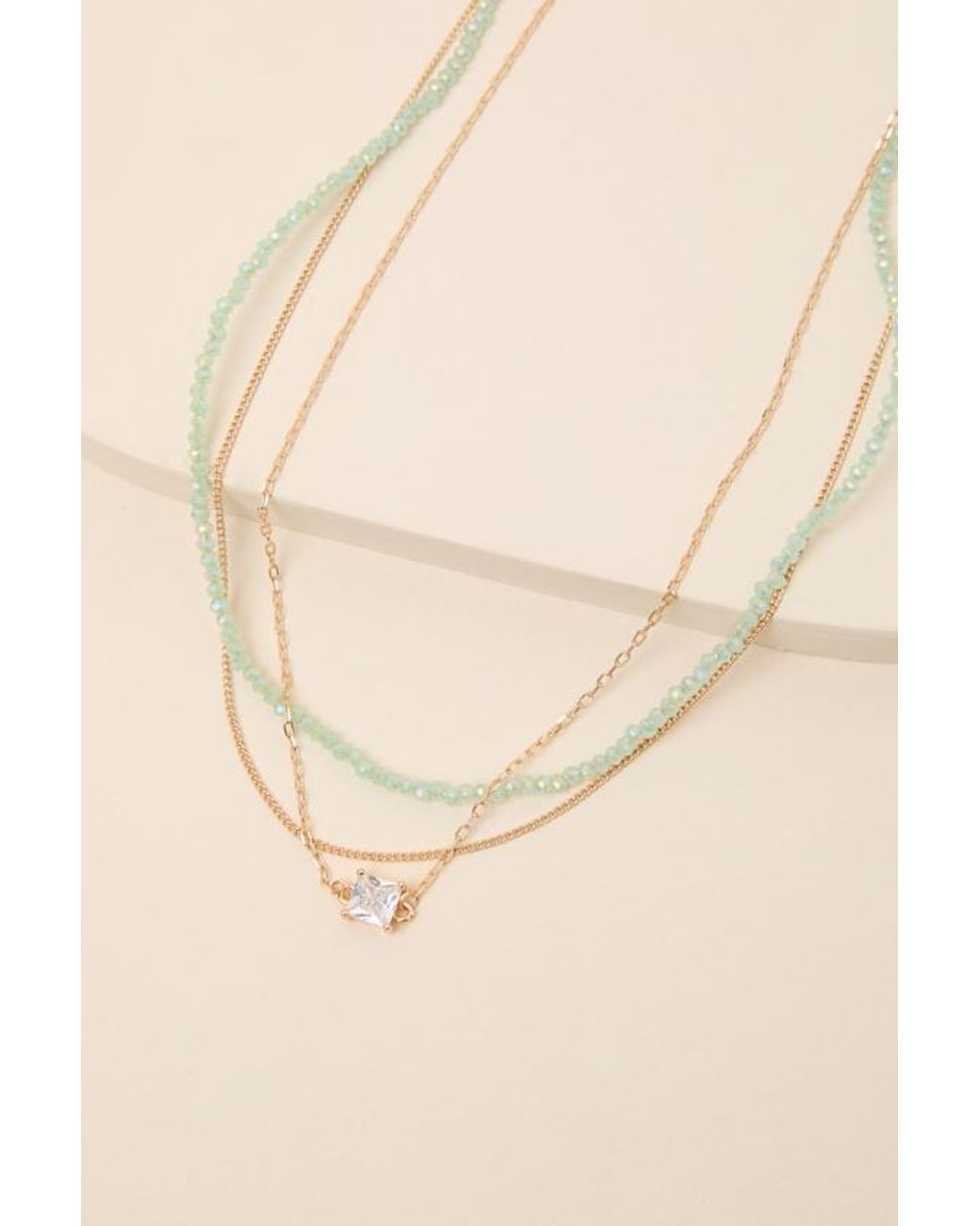 Lulus Metallic Meleta Beaded Layered Necklace