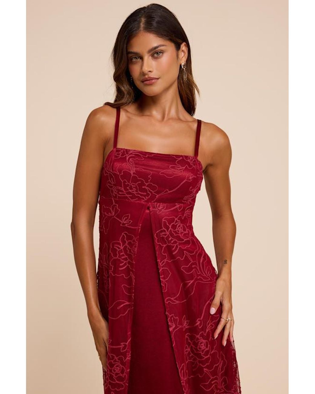 Lulus Mitzie Embroidered Maxi Dress
