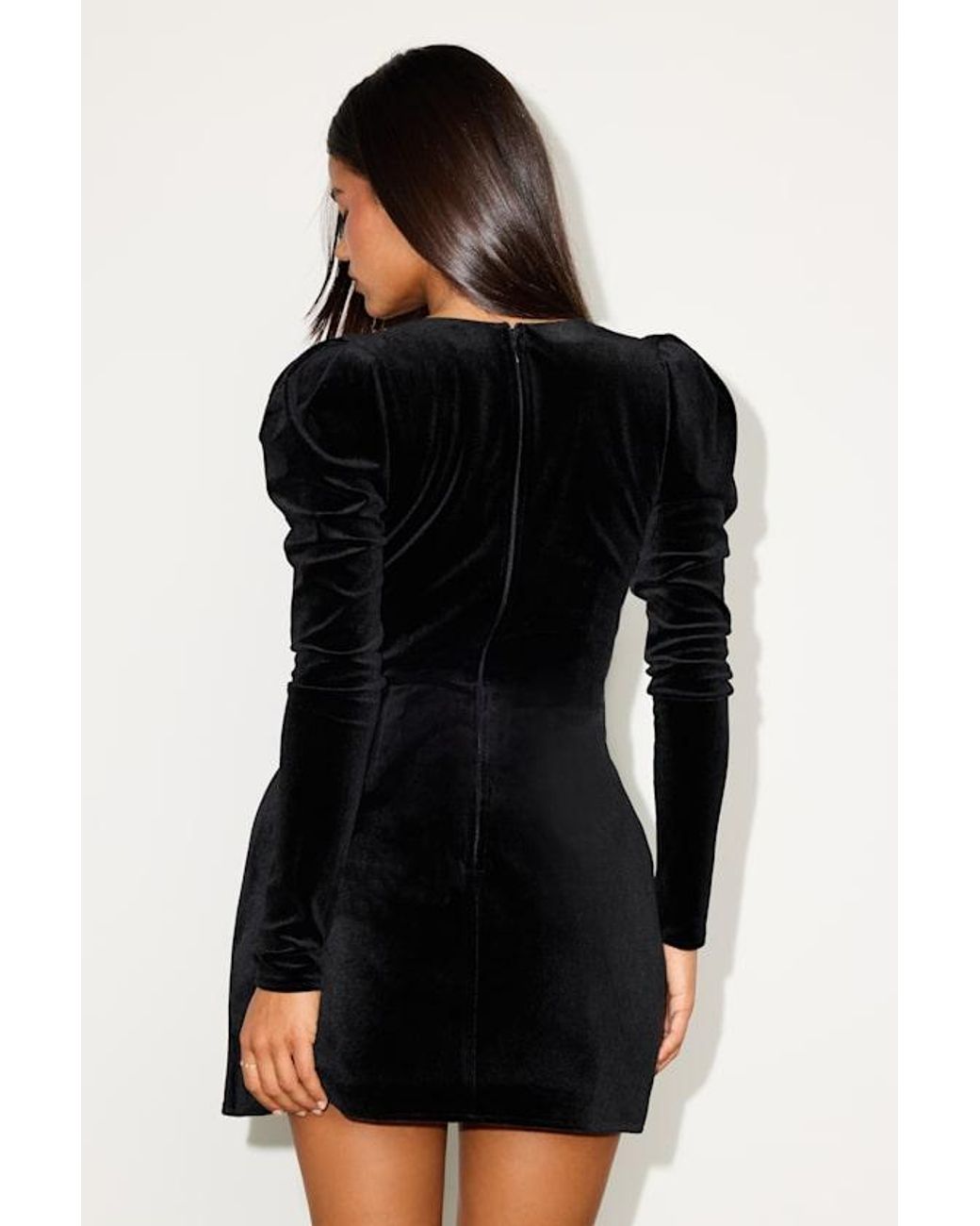 Lulus Ioanna Velvet Rhinestone Long Sleeve Mini Dress in Black | Lyst Lulus Ioanna Velvet Rhinestone Long Sleeve Mini Dress in Black | Lyst