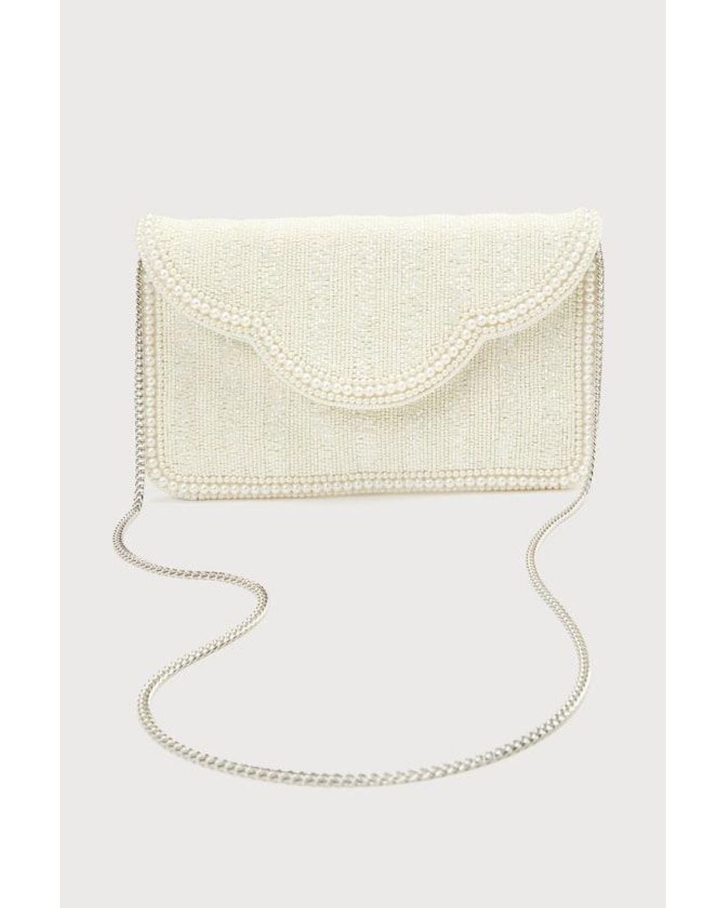 Lulus White Immaculate Radiance Pearl Beaded Clutch